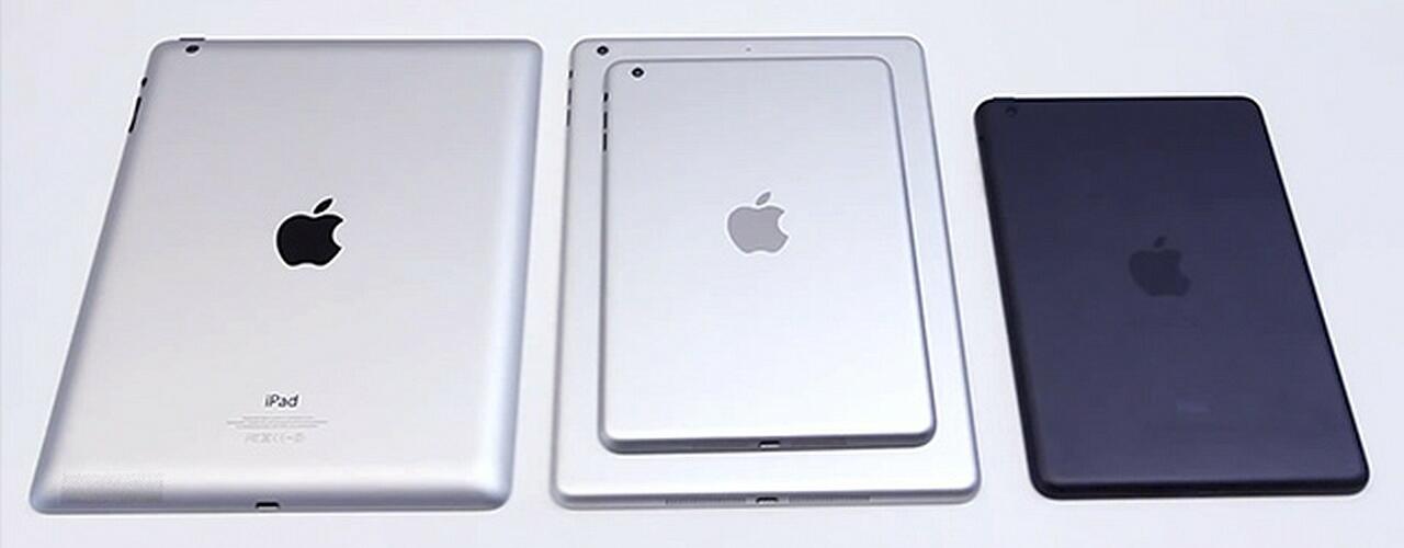 Das mögliche iPad 5 und iPad Mini 2 im Größenvergleich