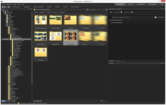 ACDSee Pro 7 - ACDSee Pro 7 - Ordnerübersicht mit Vorschaubildern