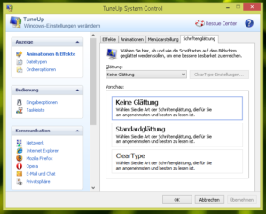 TuneUp Utilities im Test: Mit wenigen Klicks kann die Schriftenglättung unter Windows optimiert werden.