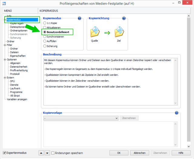 AllSync Datensicherung - Der korrekte Kopiermodus