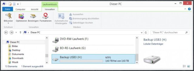 Bitlocker aktivieren: Die Übersicht aller Datenträger