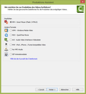 Camtasia Studio 8 - Exportformate