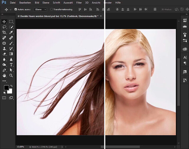 Photoshop CC - Das große Videotraining von Marco Kolditz: Dunkle Haare werden blond