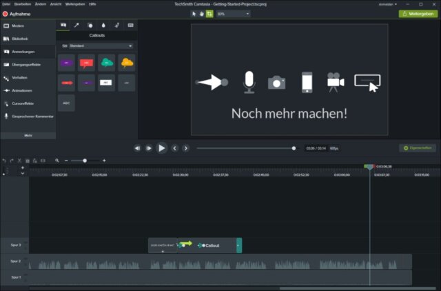 Camtasia 2018 Screenshot (Anmerkungen)