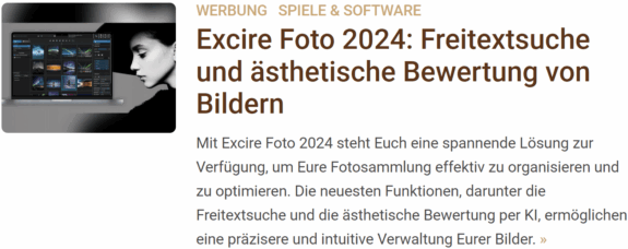 Werbebeitrag - Hervorgehobener Beitrag