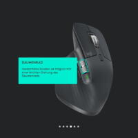 MX Master 3 im Test – Logitech Options Software: Das Daumenrad der Maus ermöglicht horizontales Scrollen