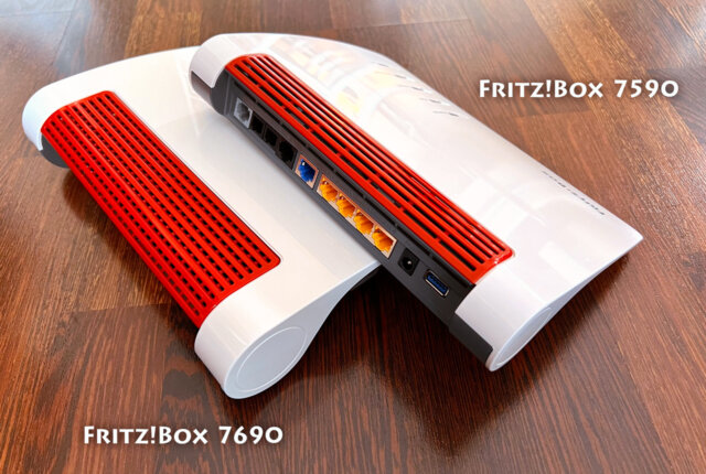 Fritzbox 7690 und 7590 im Vergleich: Das neue Modell bietet mehr Luftschlitze für Abwärme