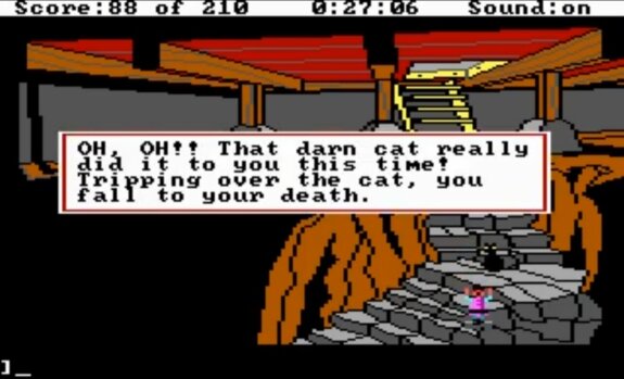 In klassischen Sierra-Adventures gehörten plötzliche Tode und harte Fehlentscheidungen oft zum Spielerlebnis.