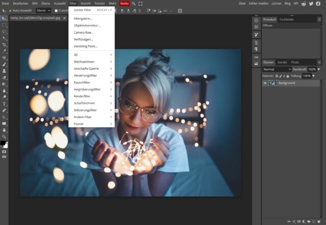 Photopea: Bildbearbeitung online im Browser