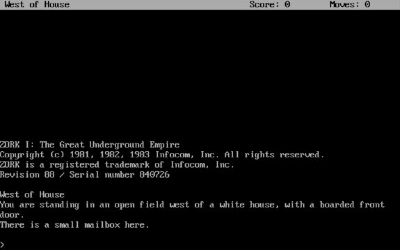 Zork (1977, Tim Anderson / Marc Blank / Bruce Daniels / Dave Lebling)